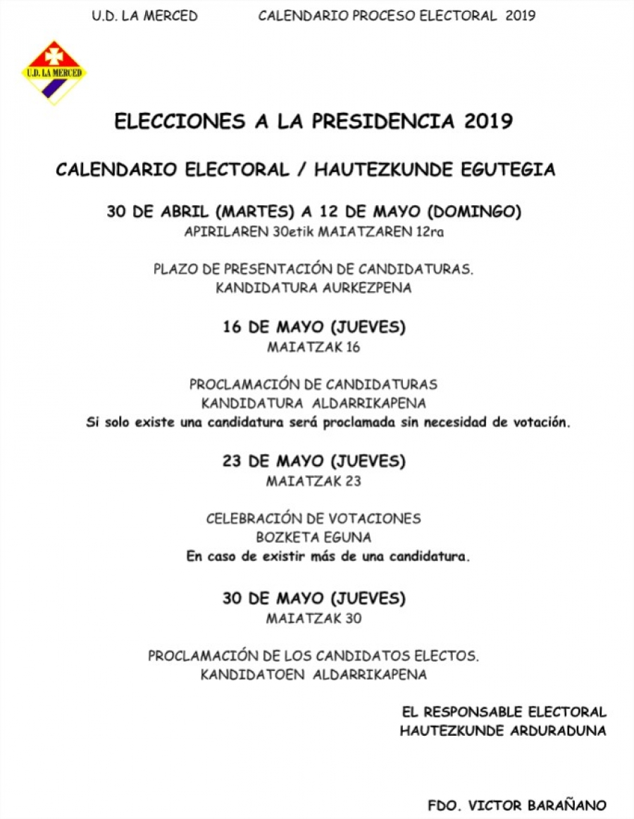 HAUTOESKUNDEAK / ELECCIONES