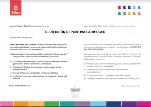 ADHESION AL PROGRAMA BILBAO CIUDAD DE VALORES